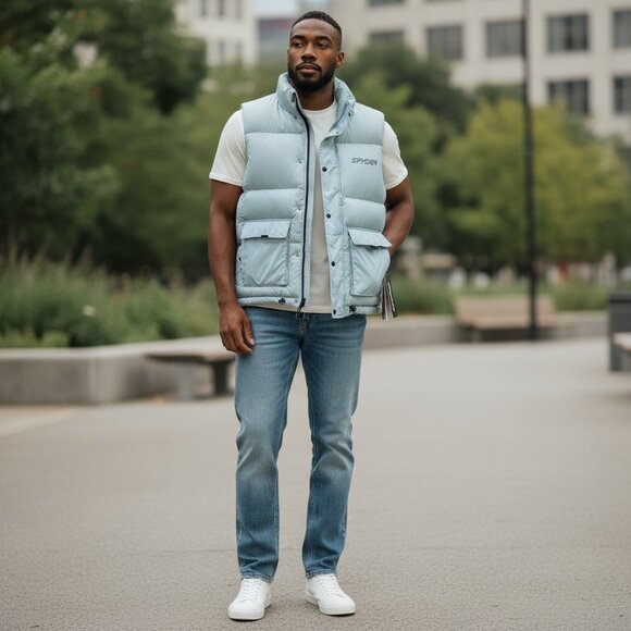 Spyder Down Vest pastel blue, Medium - Picture 2 of 11